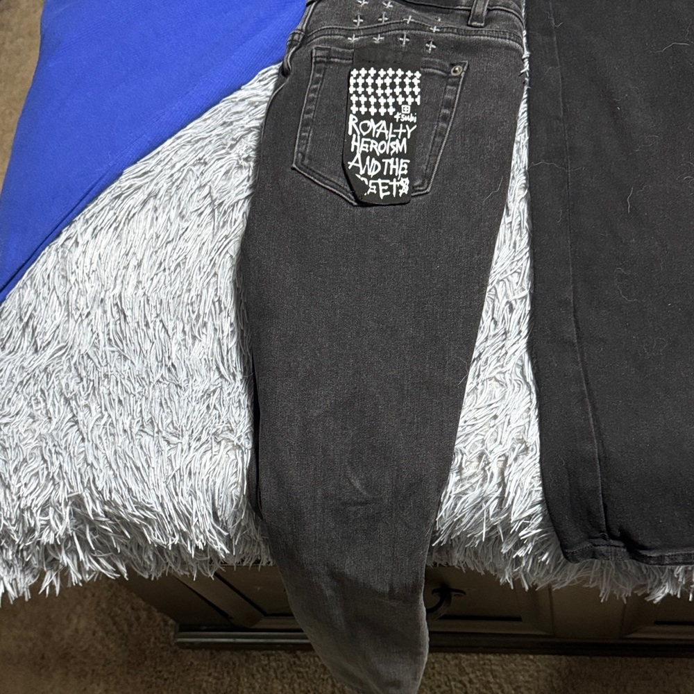 Black Graphic Women Jeans